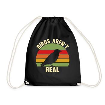 Birds Aren't Real Conspiracy Theory Gifts For Theo - Drawstring Bag - black - Front