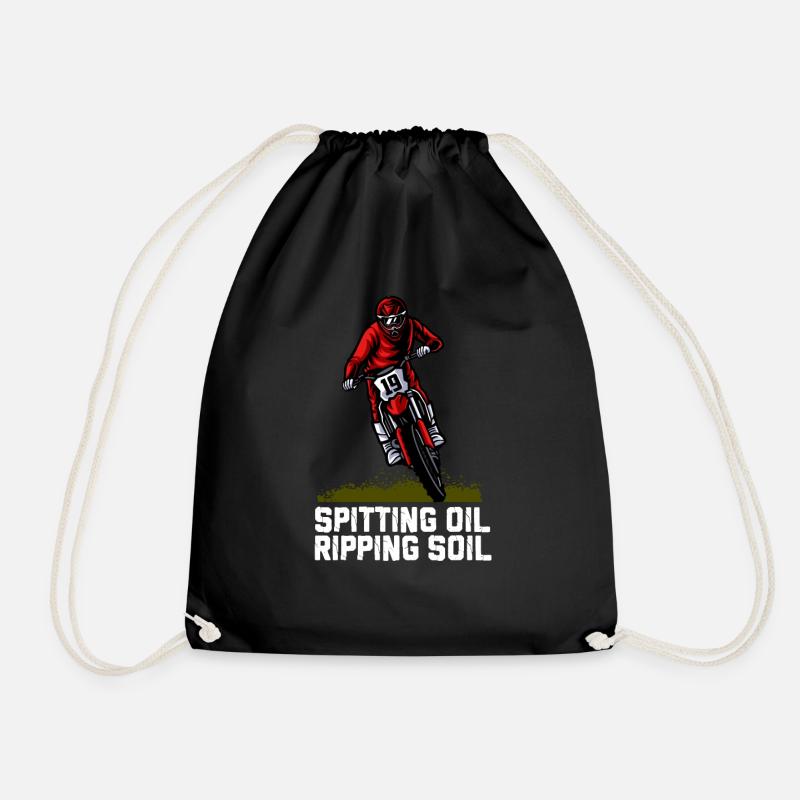Motocross motocross machine motocross motorcycle - Drawstring Bag - black