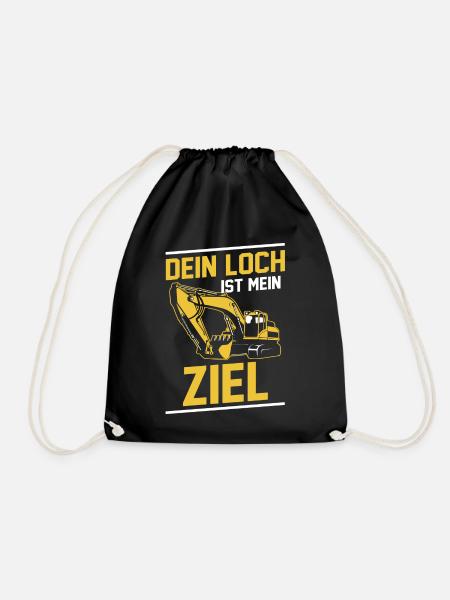 Bagger Minibagger Baggerführer Baggern Geschenk - Turnbeutel - Schwarz