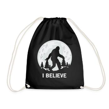 I Believe Bigfoot Moonshine Sasquatch Conspiracy T - Drawstring Bag - black - Front