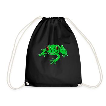 Arbre de grenouille vert illustration Amphibie - Sac de sport léger - noir - Devant