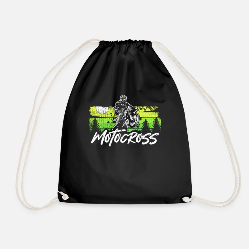 Motocross Motorcross Motocrossfahrer Geschenk - Turnbeutel - Schwarz