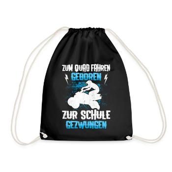 Zum Quad Fahren Geboren Kinder Quad ATV Geschenk - Turnbeutel - Schwarz - Vorne