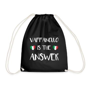 Italy Funny Italian saying as a gift - Drawstring Bag - black - Front