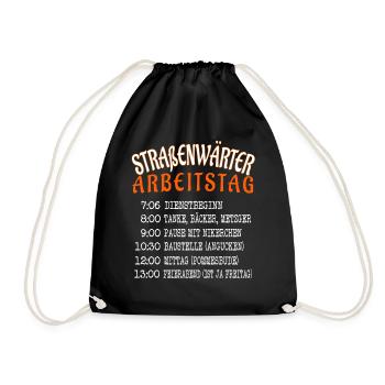 Straßenwärter Arbeitstag - Straßenmeisterei ÖD bl - Turnbeutel - Schwarz - Vorne