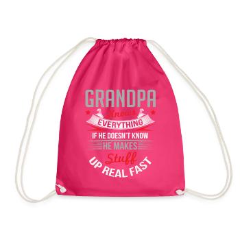 Lustiger dummer Opa Vatertags-Männer-Geschenk-Witz - Turnbeutel - Fuchsia - Vorne