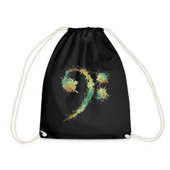 Bass Clef Retro - Cadeau d'amateurs de musique drôle - Sac de sport léger - noir - Devant