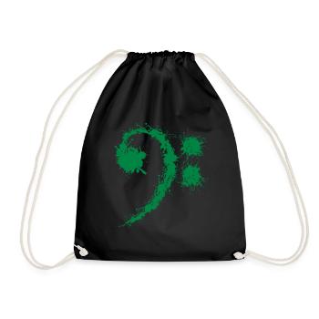 Bass Clef Green - Cadeau drôle d'amateurs de musique - Sac de sport léger - noir - Devant