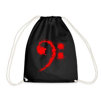 Bass Clef Red - Cadeau drôle d'amateurs de musique - Sac de sport léger - noir - Devant