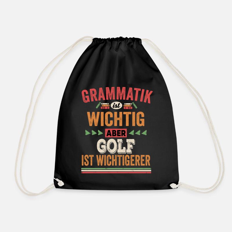 Lustiges Golf Shirt - Turnbeutel - Schwarz