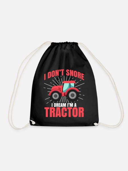 Traktor Agrarwirtschaft Farm Landmaschinen Acker - Turnbeutel - Schwarz