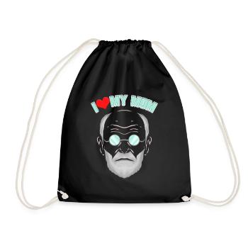 I Love my Mum - Funny Psychology & Psychologists - Drawstring Bag - black - Front