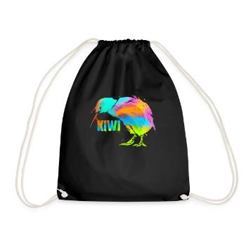Kiwi Vogel Art - Kiwi art Nouvelle-Zélande Cadeau - Sac de sport léger - noir - Devant
