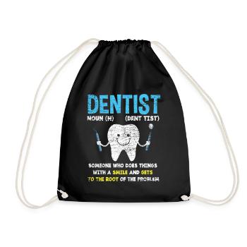 Dentist smile - Drawstring Bag - black - Front