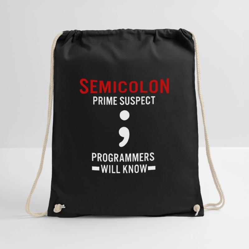 Coder Coding Semicolon Programmierer Computerfreak Turnbeutel