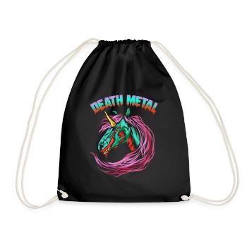 Conception arc-en-ciel de style zombie licorne de la mort - Sac de sport léger - noir - Devant