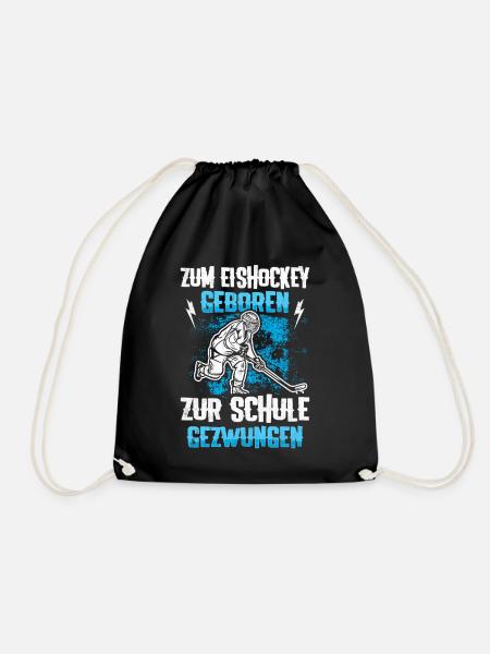 Zum Eishockey Geboren Puck Hockeyspieler Geschenk - Turnbeutel - Schwarz