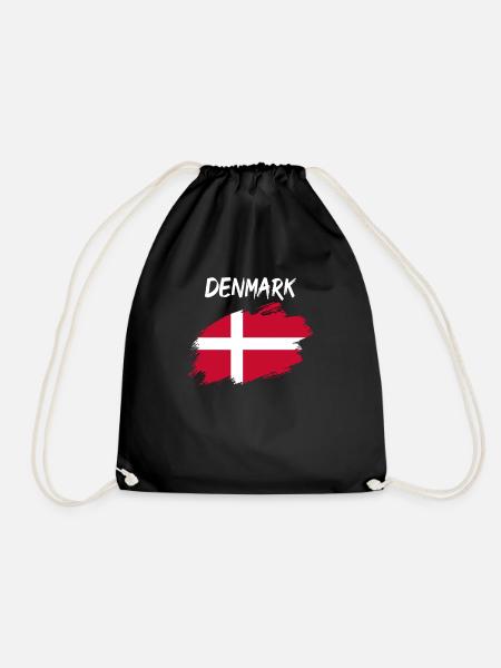 Denmark danish flag flag - Drawstring Bag - black