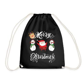 Merry Christmas Xmas Christmas Christmas T-Shirt - Drawstring Bag - black - Front