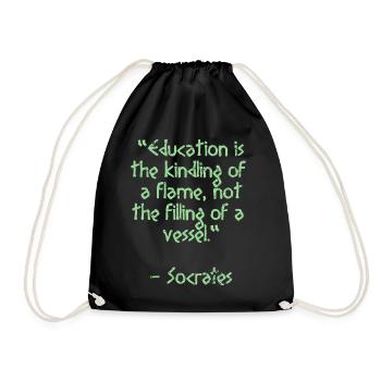 Sokrates Zitat - Education is the | Weisheit - Turnbeutel - Schwarz - Vorne