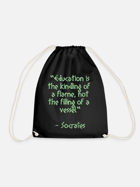 Citation de Socrate - L'éducation est le | sagesse - Sac de sport léger - noir