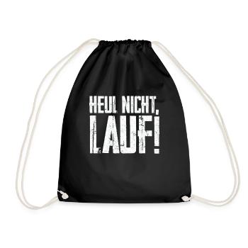 Tolles Shirt für Läufer: Heul nicht, Lauf! - Turnbeutel - Schwarz - Vorne