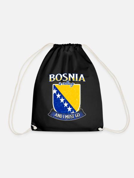 Bosnia is calling - Drawstring Bag - black