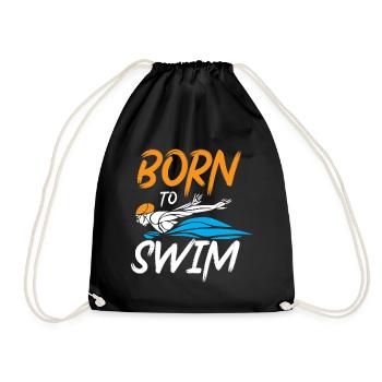 nageur natation idée cadeau eau piscine - Sac de sport léger - noir - Devant