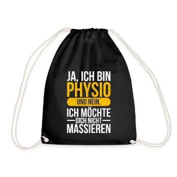 Physio-Therapie I Physio-Therapeut Motiv-Sprüche - Turnbeutel - Schwarz - Vorne