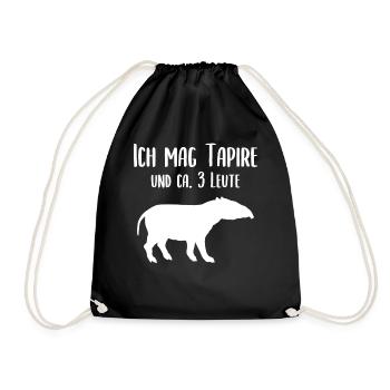 Ich Mag Tapire Lustiger Spruch Tapir Geschenk - Turnbeutel - Schwarz - Vorne
