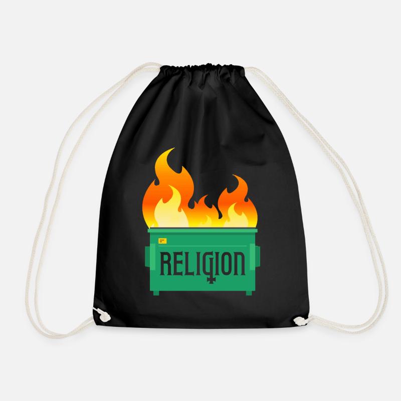 Religion Müllcontainer Feuer - Turnbeutel - Schwarz