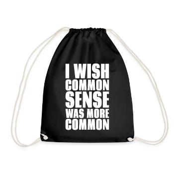JE SOUHAITE QUE LE SENS COMMUN ÉTAIT UN CADEAU PLUS COMMUN - Sac de sport léger - noir - Devant