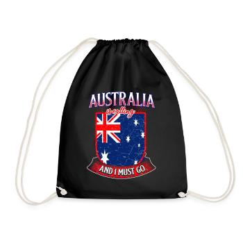 Australien Fan - Turnbeutel - Schwarz - Vorne