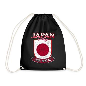 Japan Fan - Turnbeutel - Schwarz - Vorne