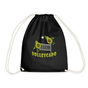 Volleyball Avocado Volleycado Volleyballer Sport - Turnbeutel - Schwarz - Vorne