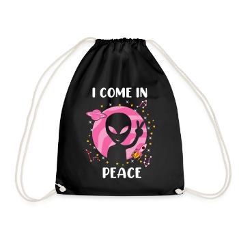 I Come In Peace - Esthétique Tie Dye UFO Alien I Be - Sac de sport léger - noir - Devant