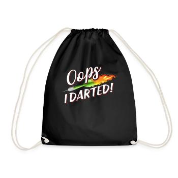 Darts Dart Dartboard Bullseye Dart Gift - Drawstring Bag - black - Front