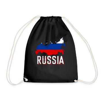 Russia Flag Map - Drawstring Bag - black - Front