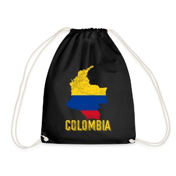 Colombia Country Shape Flag - Drawstring Bag - black - Front