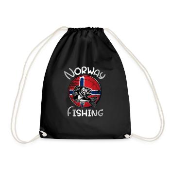 Norway Fishing - Drawstring Bag - black - Front