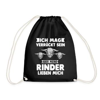 Rind Bauer Schottisches Hochlandrind Geschenk - Turnbeutel - Schwarz - Vorne
