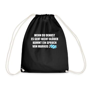 If you think it's not stupid- saying - Drawstring Bag - black - Front