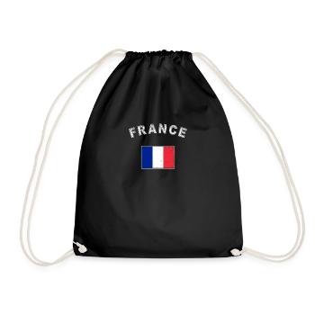 France French Flag Flag - Drawstring Bag - black - Front