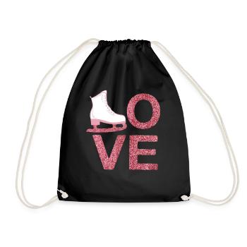 Love Figure Skating Skater Shoes Girls Skate Winte - Turnbeutel - Schwarz - Vorne