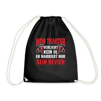 Traktor Bauer Landwirtschaft - Turnbeutel - Schwarz - Vorne
