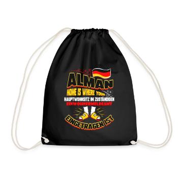 Alman Lustiger Alman Hauptwohnsitz Spruch Geschenk - Turnbeutel - Schwarz - Vorne