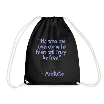 Aristoteles Zitat - He who has | Weisheit - Turnbeutel - Schwarz - Vorne