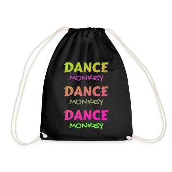 Dance Monkey colorful beautiful unique - Drawstring Bag - black - Front