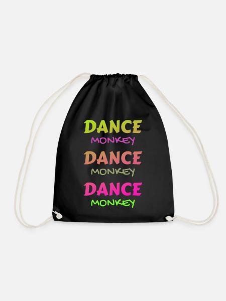 Dance Monkey colorful beautiful unique - Drawstring Bag - black