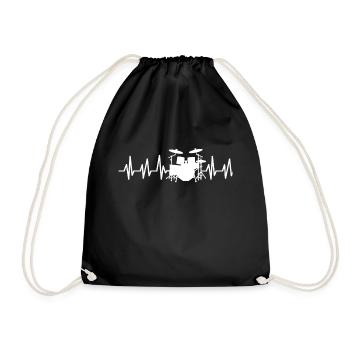 Drums drummers love drumsticks drum - Drawstring Bag - black - Front